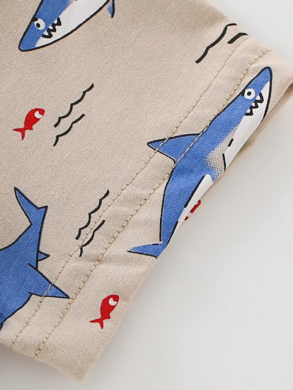 Children's Shark Print Crew Neck Short Sleeve T-Shirt, image 5