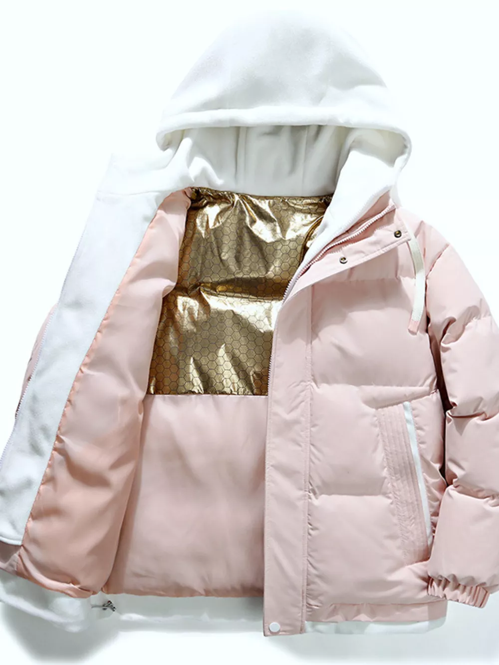 Men's Full Size Two-Tone Hooded Puffer Jacket Plus Size, image 5