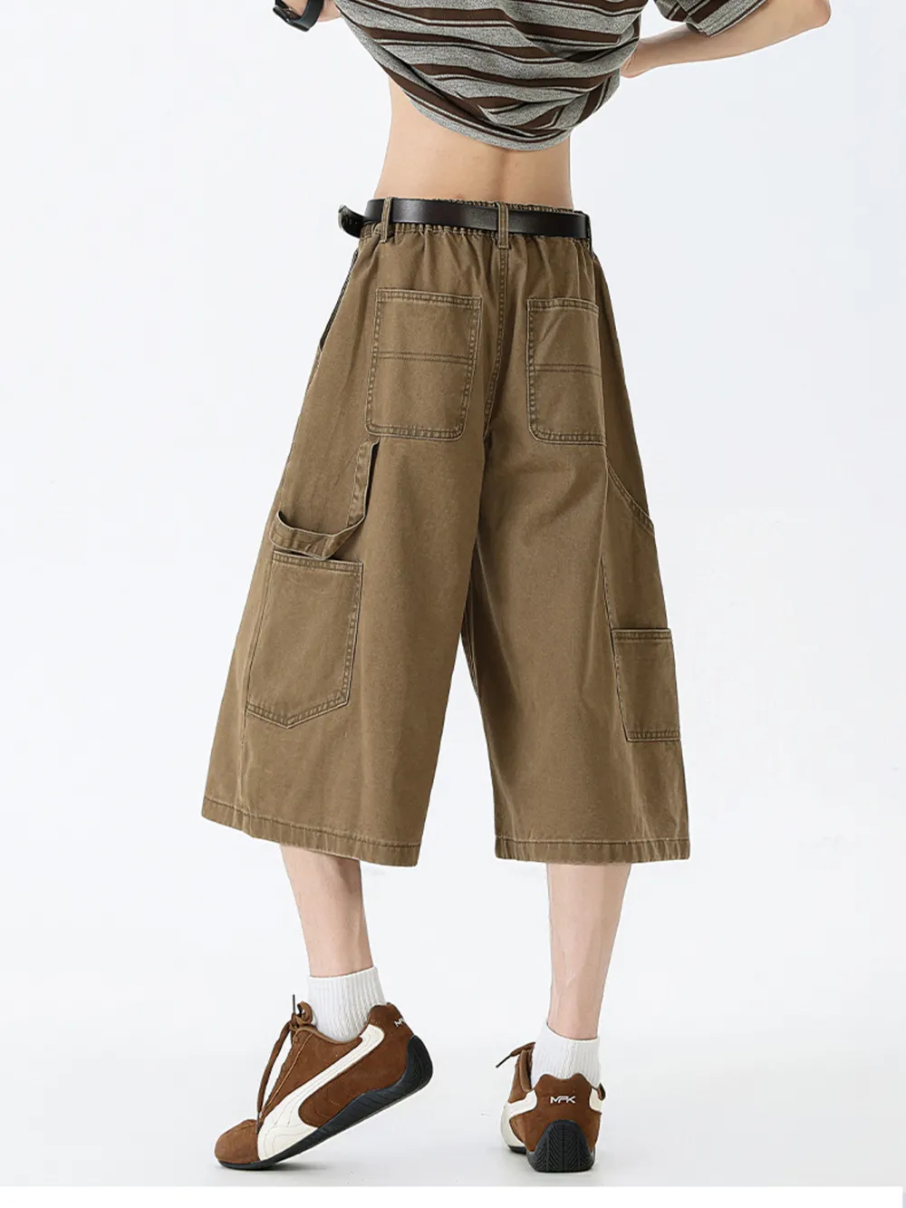 Men's Full Size Wide Leg Cargo Denim Shorts Plus Size, image 17