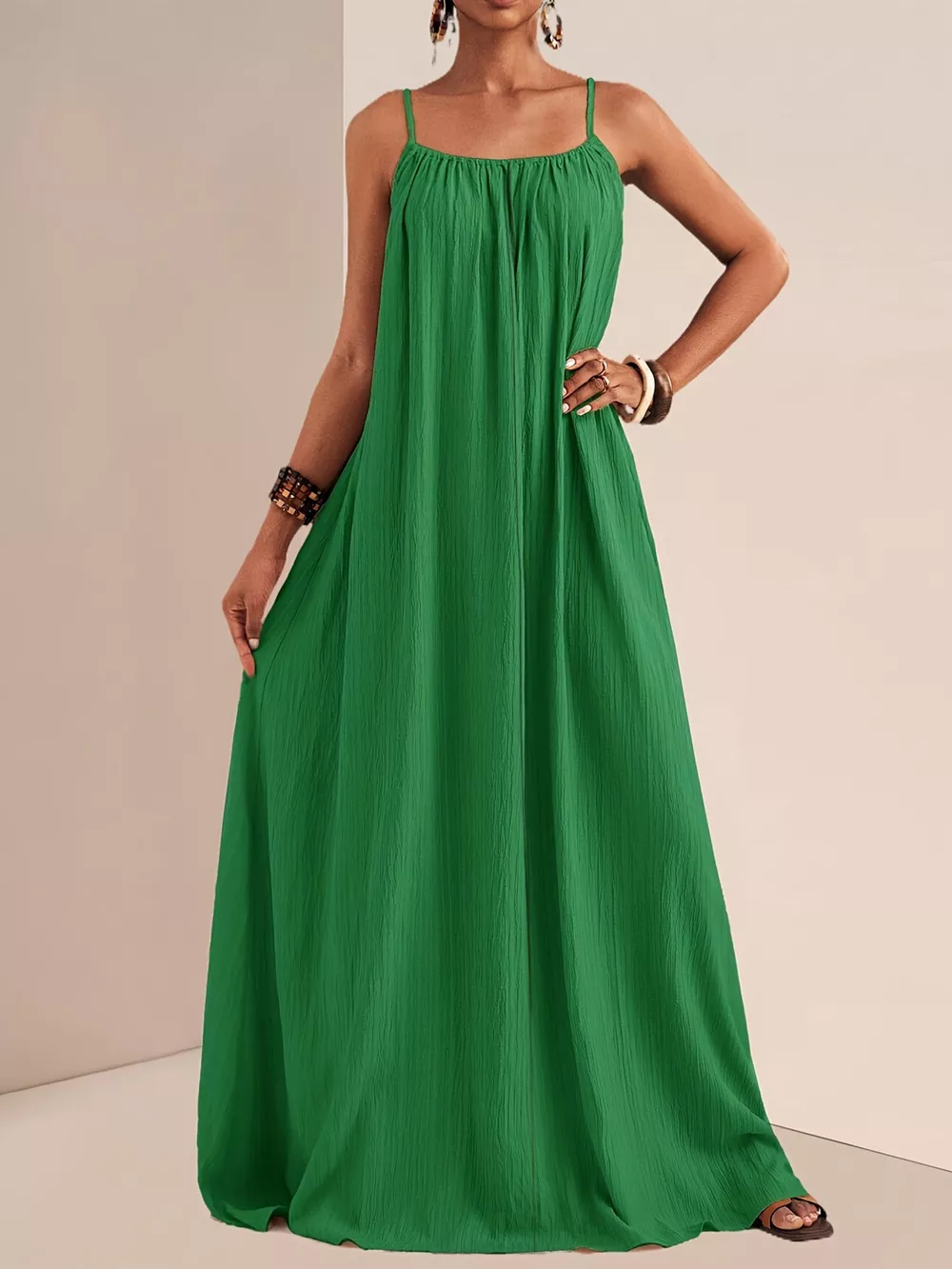 Spaghetti Strap Flowy Maxi Dress, image 23