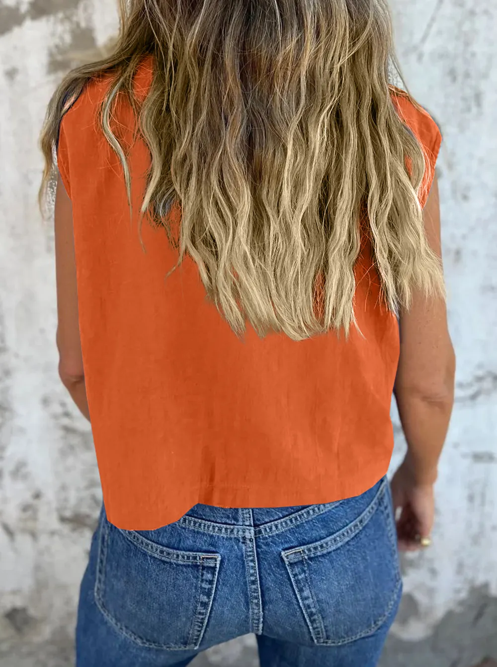 Full Size Button Down Cap Sleeve Linen Shirt Plus Size, image 18