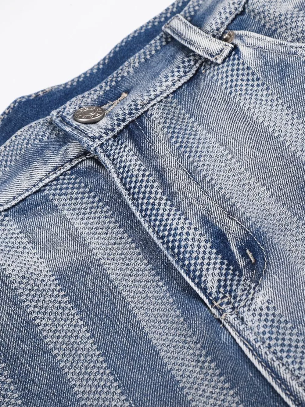 Men's Stripe Wide Leg Denim Capris, image 4