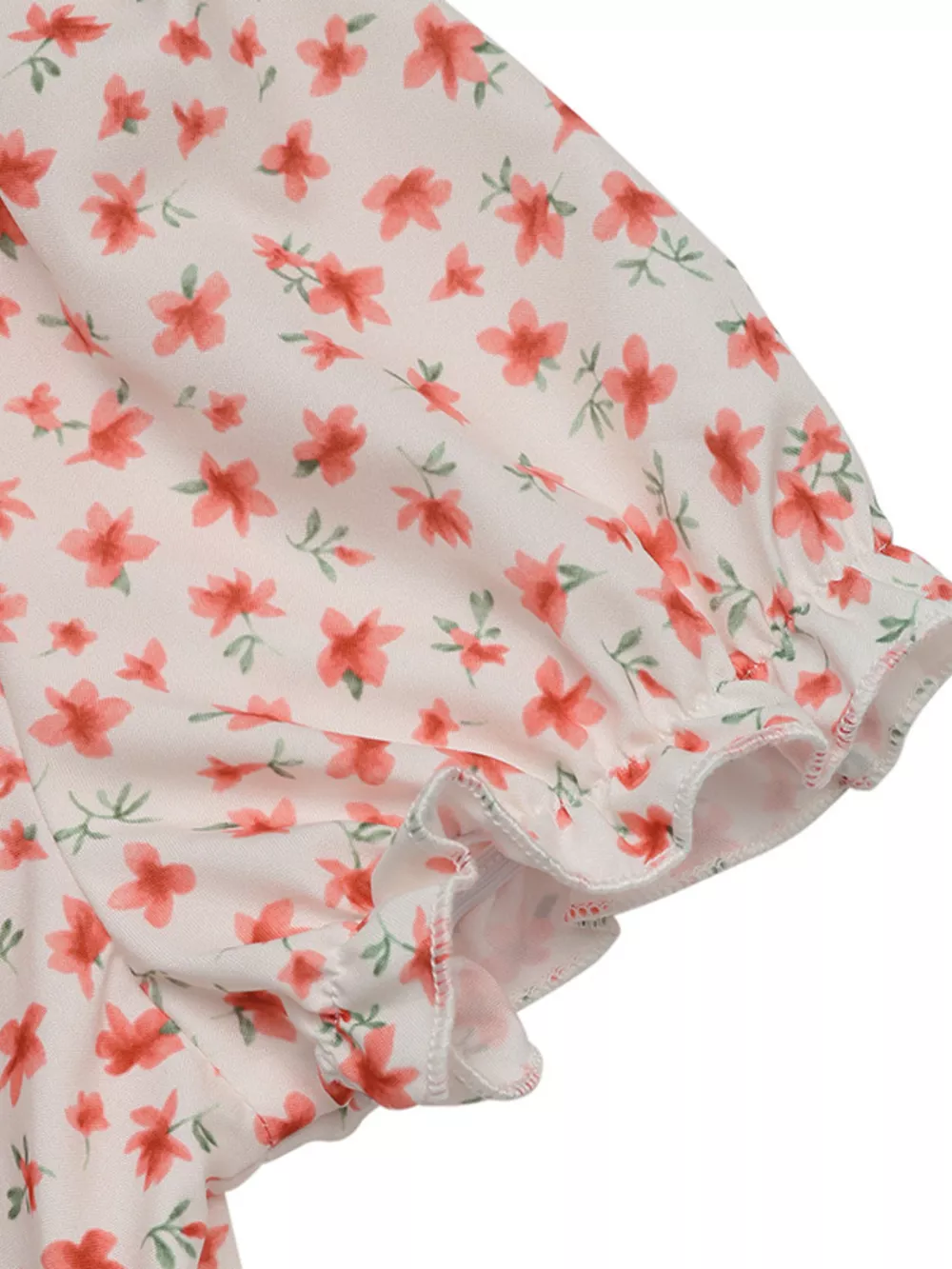 Floral Print V-Neck Puff Sleeve Mini Dress, image 8