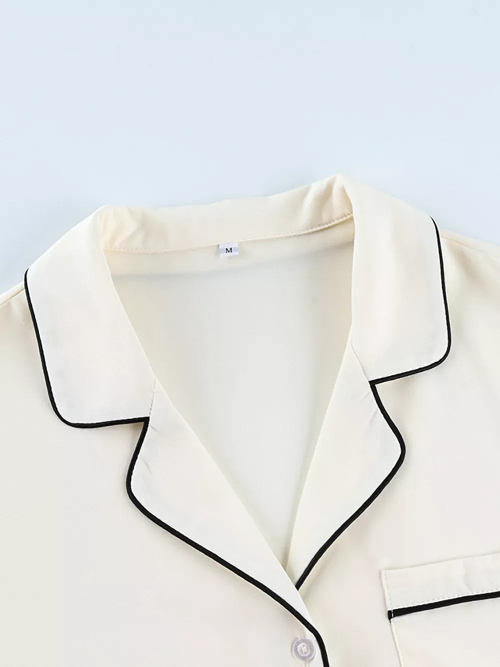 Contrast Trim Button Up Top and Pants Lounge Set, image 6