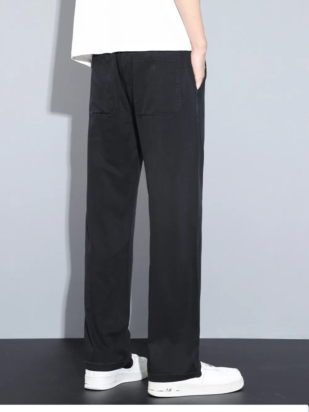 Men's Plus Size Casual Wide Leg Drawstring Pants, image 11
