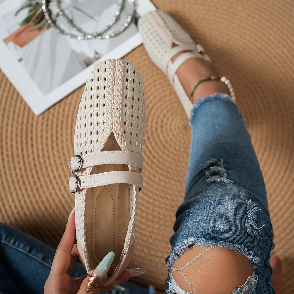 Woven Hollow-Out Slip-Ons, image 3