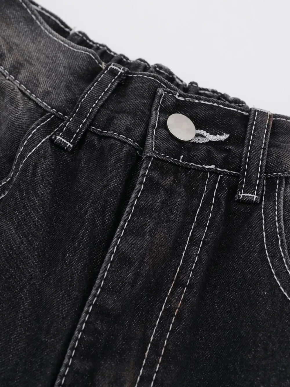 Men's Vintage Washed Wide Leg Denim Jeans, image 13