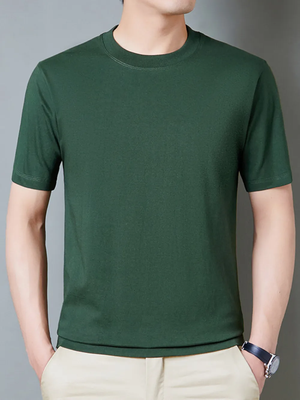 Men's Full Size Round Neck Short Sleeve T-Shirt Plus Size, image 5