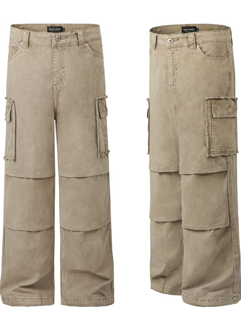 Men's Wide Leg Cargo Pants with Multi-Pockets, image 6