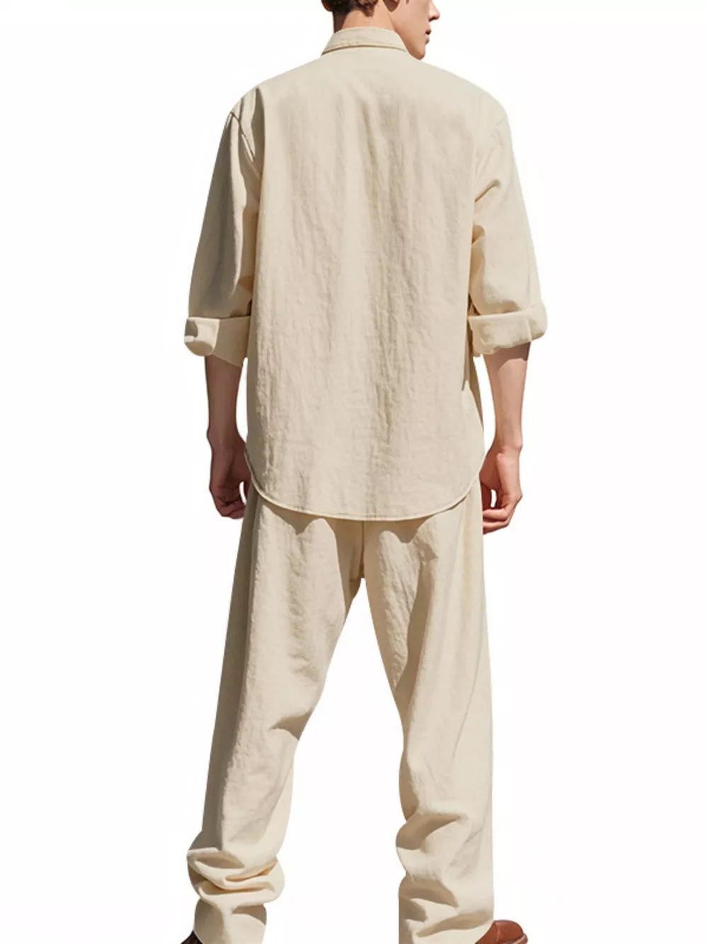 Men's Full Size Button Up Long Sleeve Shirt and Pants Plus Size, image 11