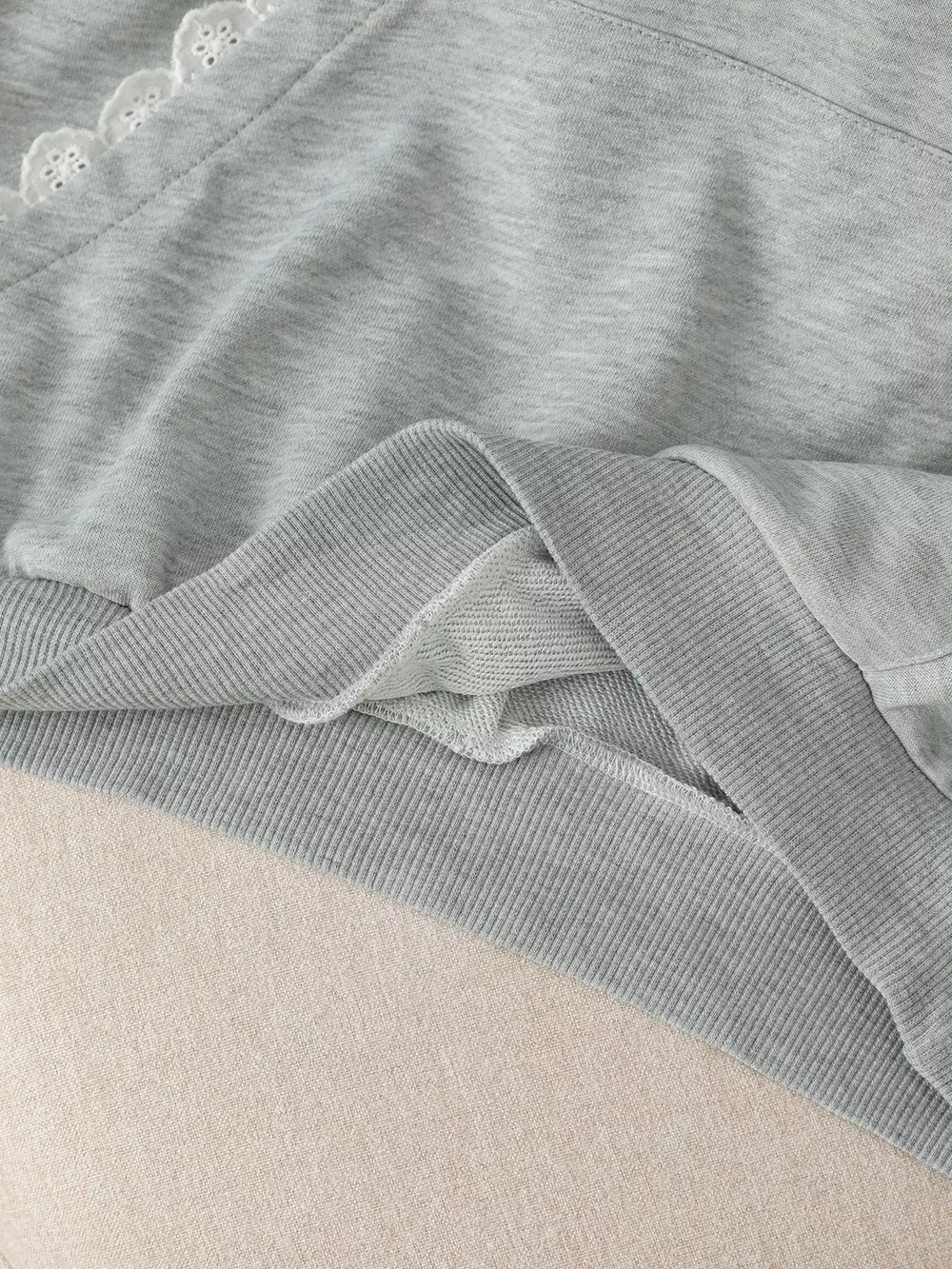 Bow Embroidered Long Sleeve Hoodie, image 8