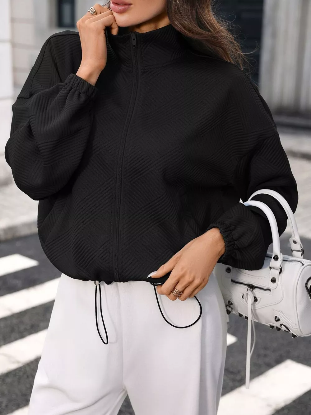 Textured Zip-Up Casual Jacket, image 13