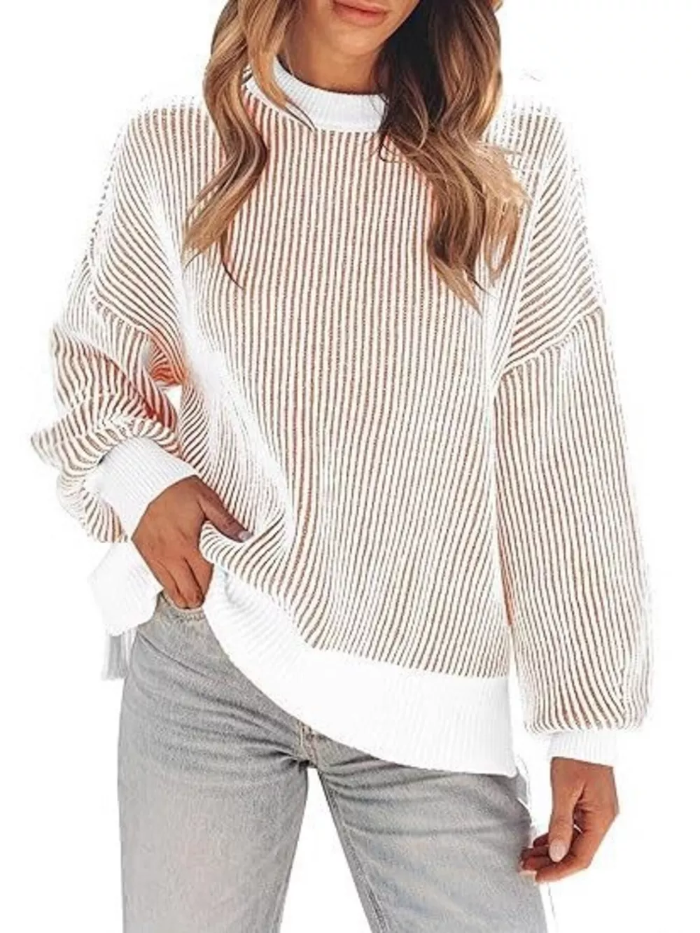 Stripe Dropped Shoulder Sweater, image 7