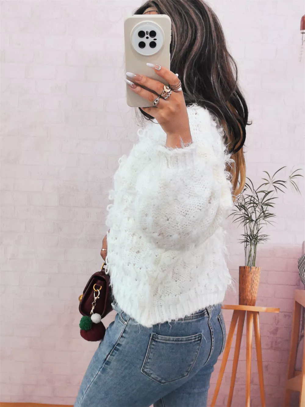 Chunky Round Neck Long Sleeve Sweater, image 24