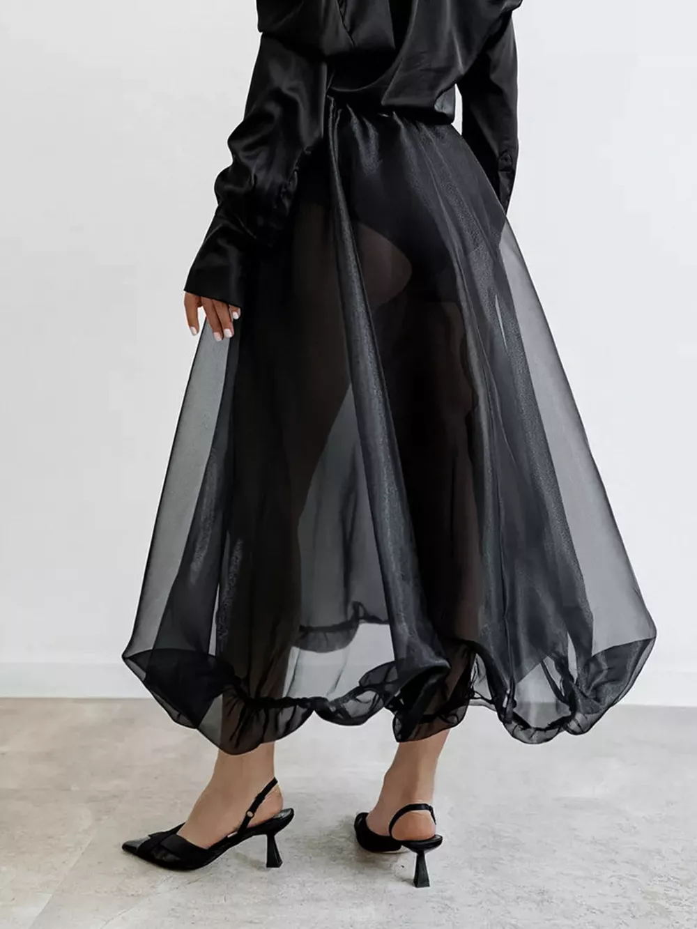 Elastic Waist Flowy Skirt, image 13