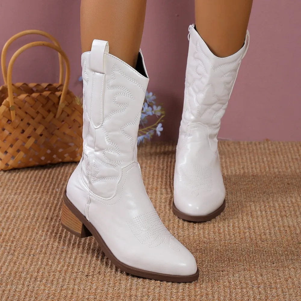Point Toe Block Heels Boots, image 18