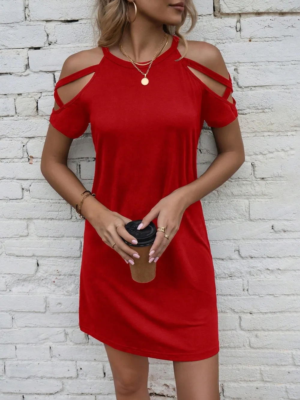 Cold Shoulder Mini Dress, image 5