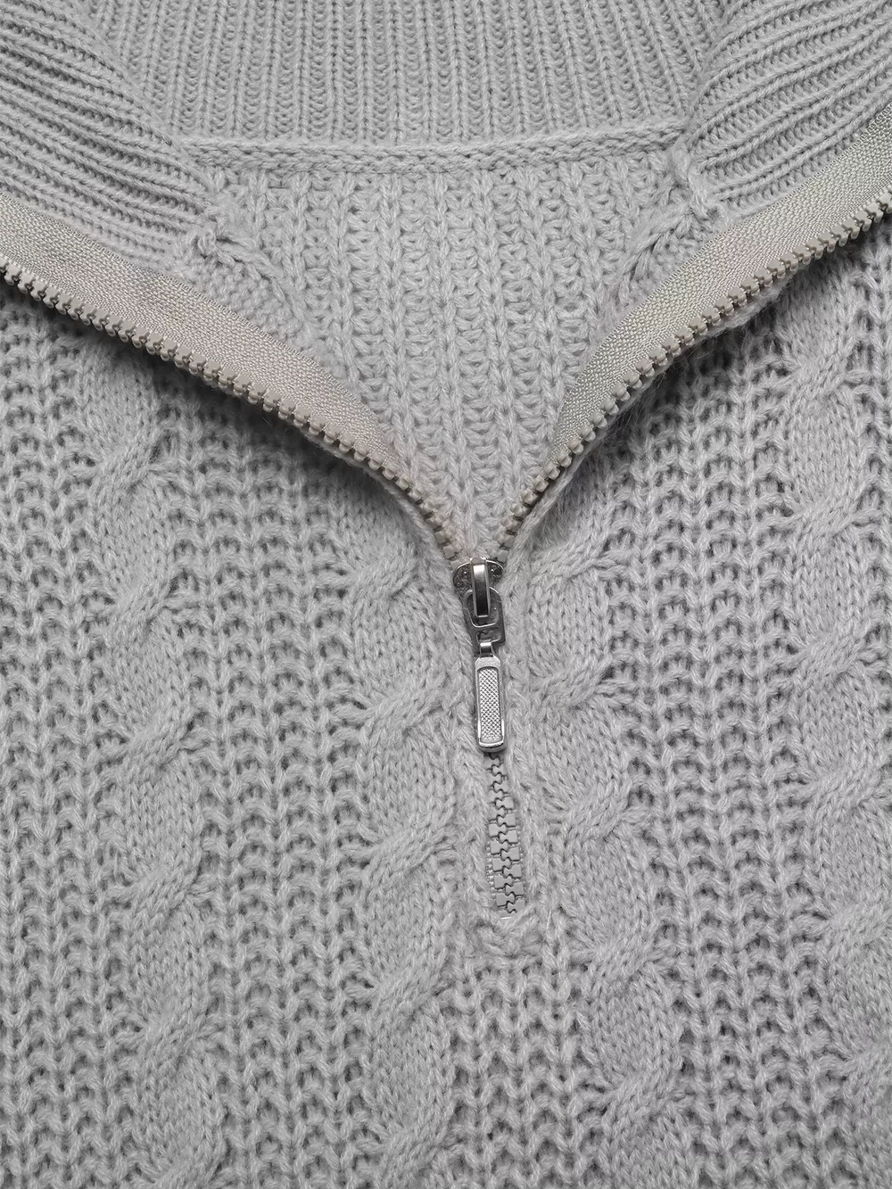 Cable Knit Half Zip Sweater, image 11