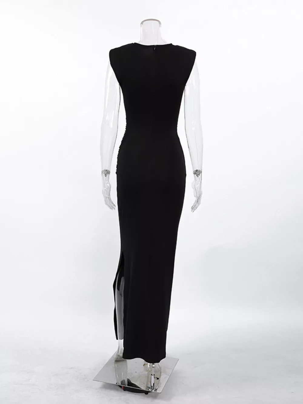 Slit Sleeveless Round Neck Maxi Dress, image 12