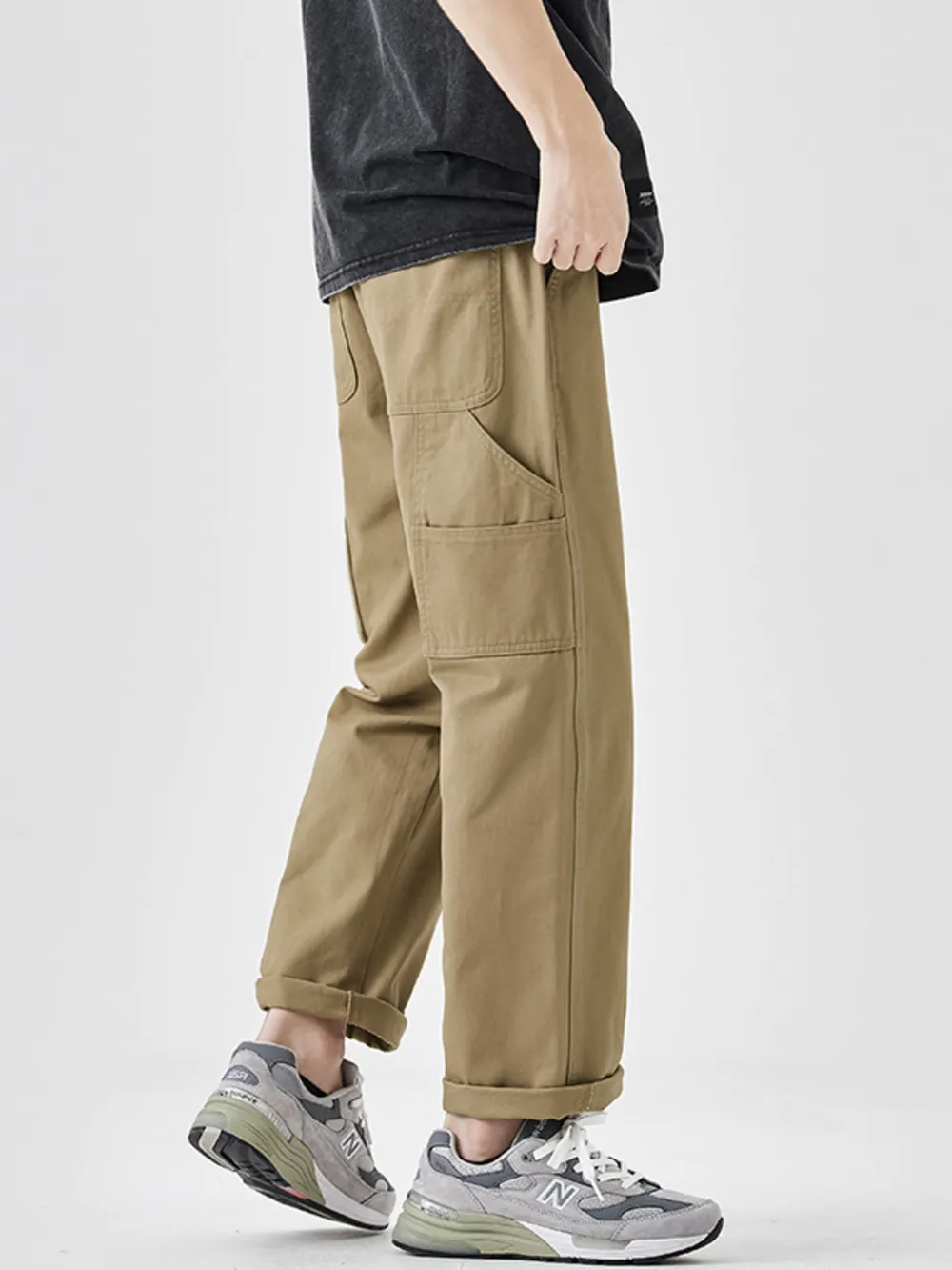 Men's Plus Size Drawstring Wide Leg Pants, image 6