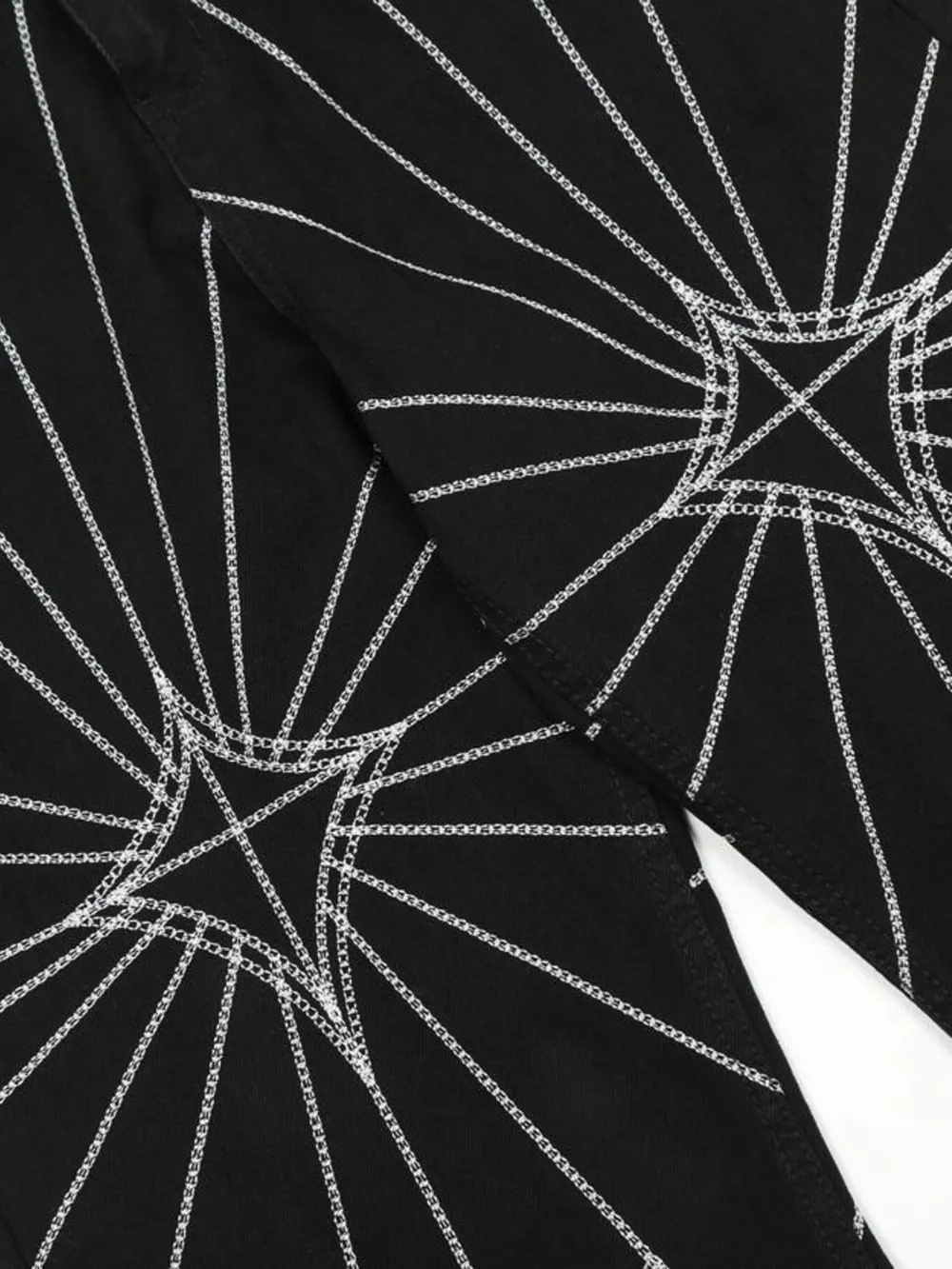Men's Spider Web Embroidered Flared Jeans, image 5