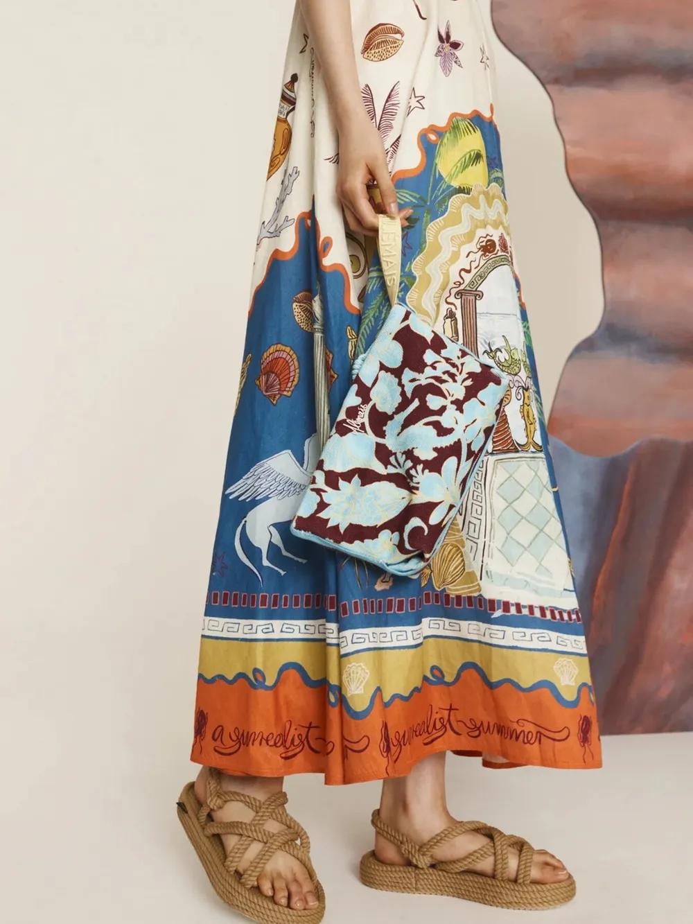 Printed Square Neck Maxi Cami Dress, image 6