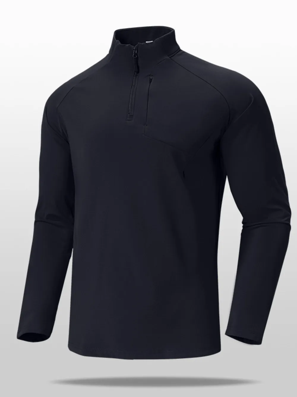 Men's Plus Size Quarter Zip Long Sleeve top, image 5