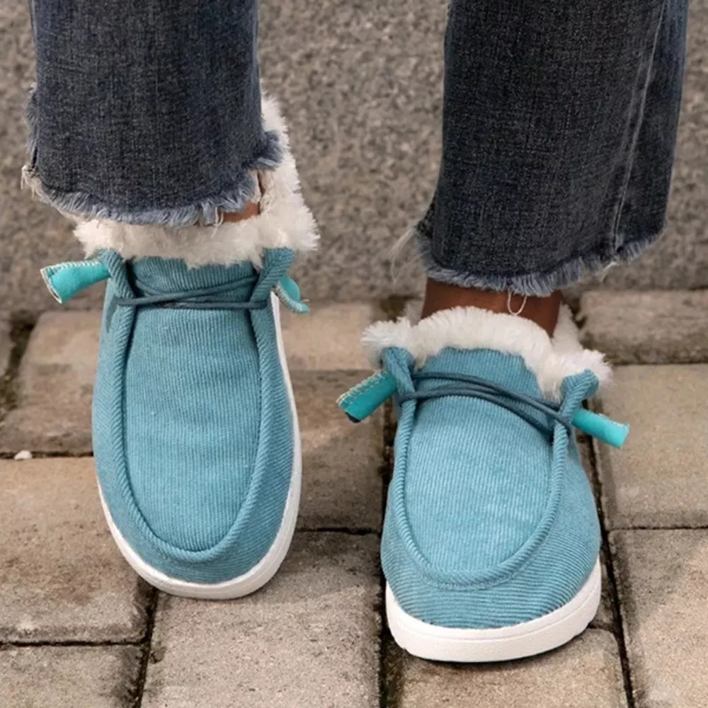 Fuzzy Lined Corduroy Slip-Ons, image 17