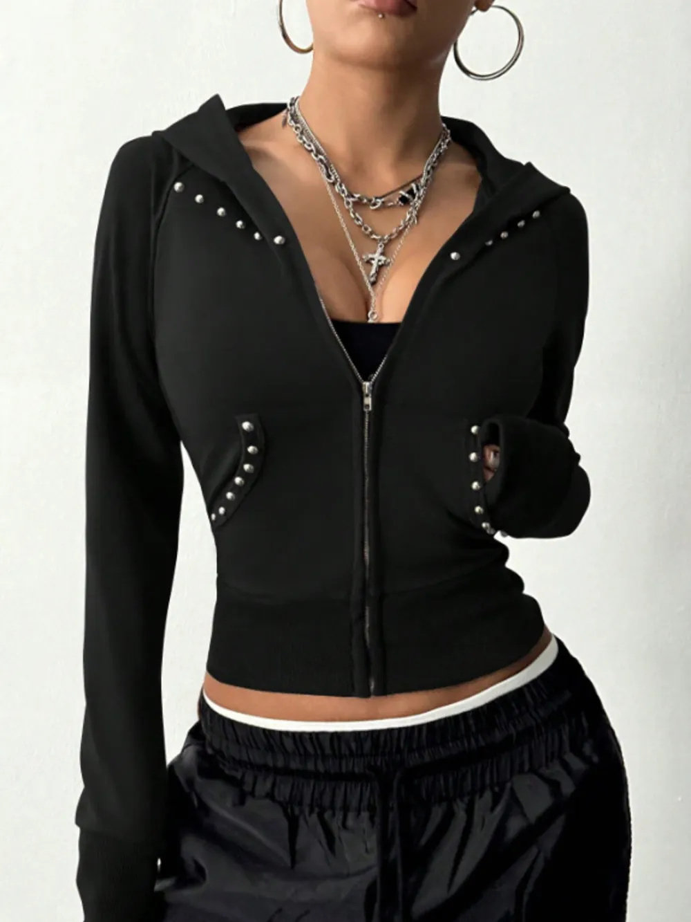 Zip-Up Long Sleeve Hoodie, image 35
