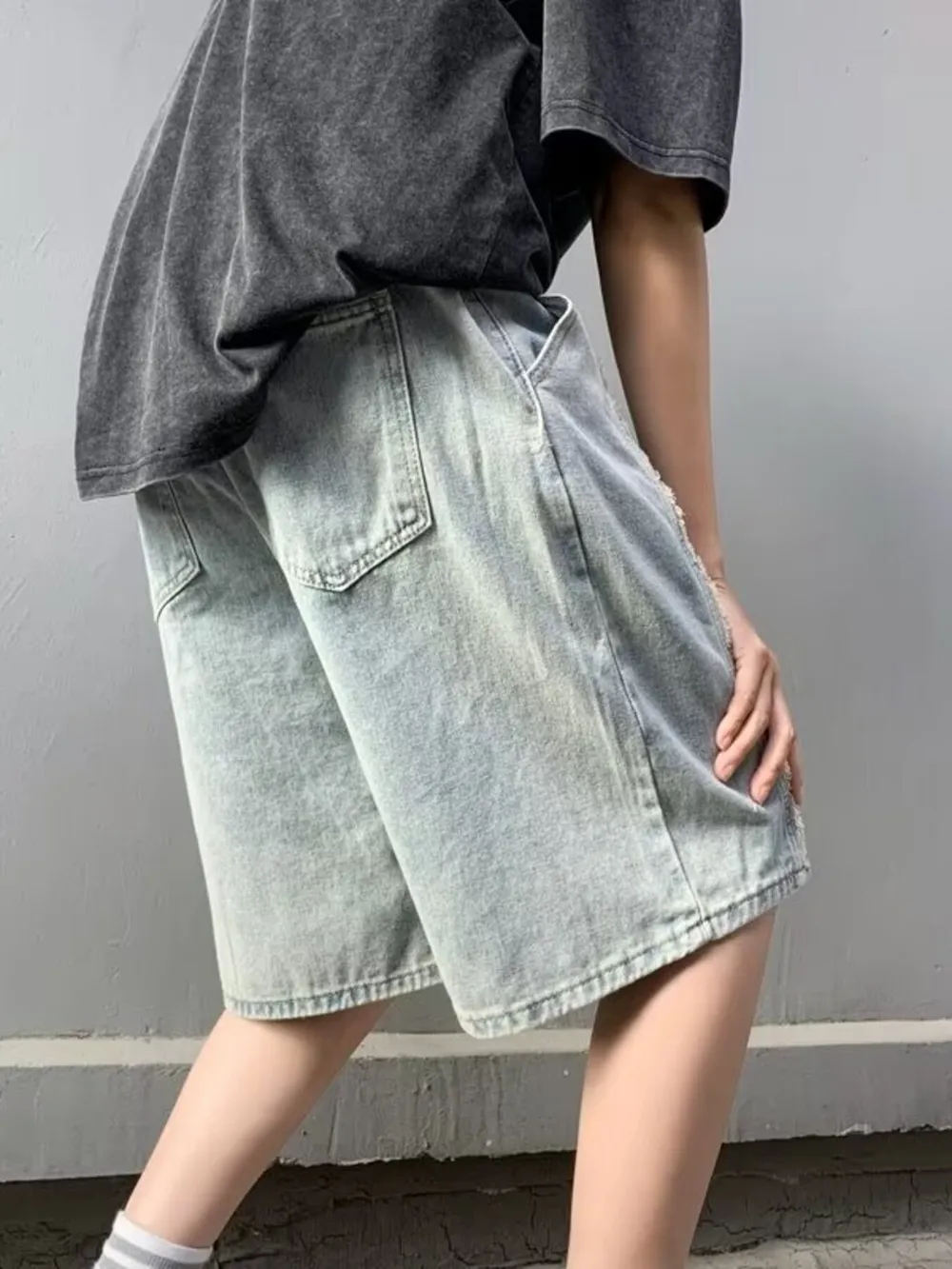Men's Full Size Drawstring Denim Shorts with Pockets Plus Size, image 6