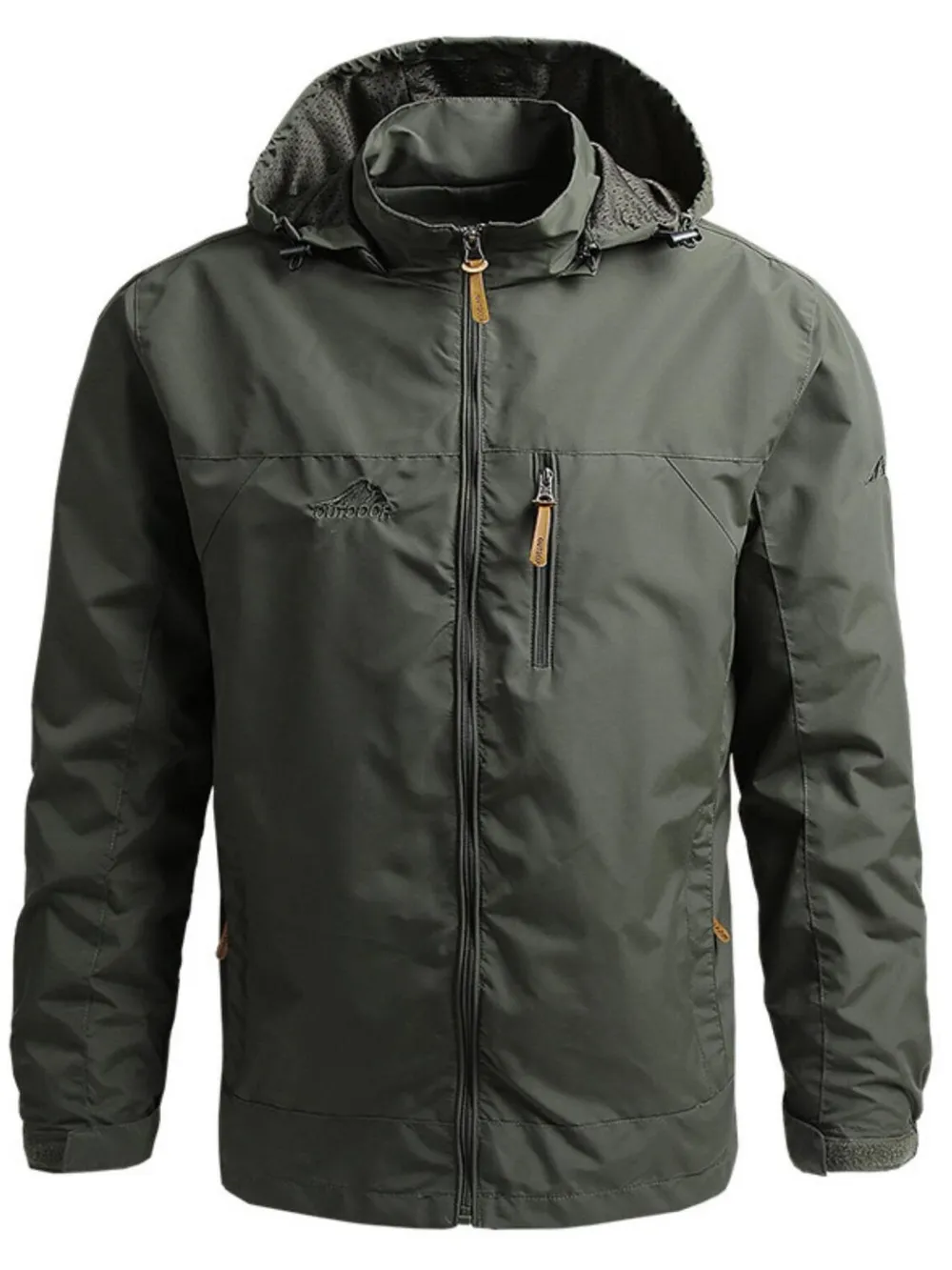 Men's Plus Size Outdoor Windproof Hooded Jacket, image 2