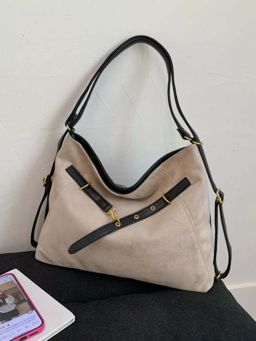 Adjustable Strap Handbag with Charm, image 3