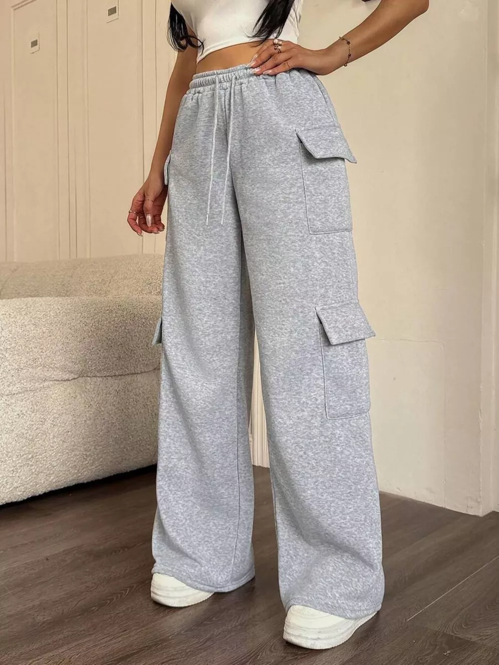 Casual Drawstring Loose Fit Pants, image 6