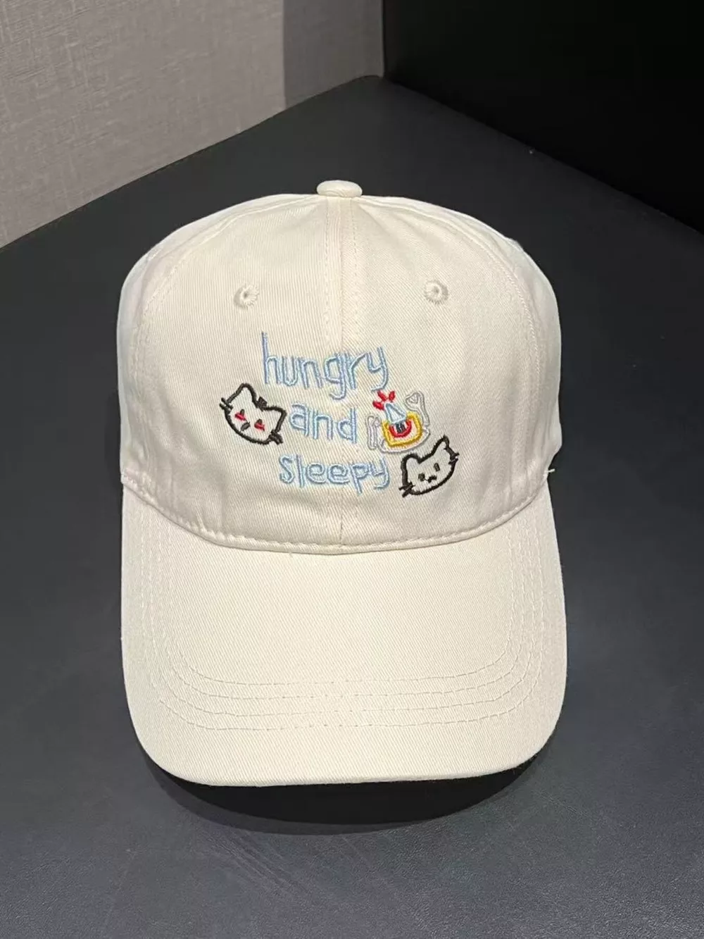 Embroidered 'Hungry and Sleepy' Baseball Cap, image 2