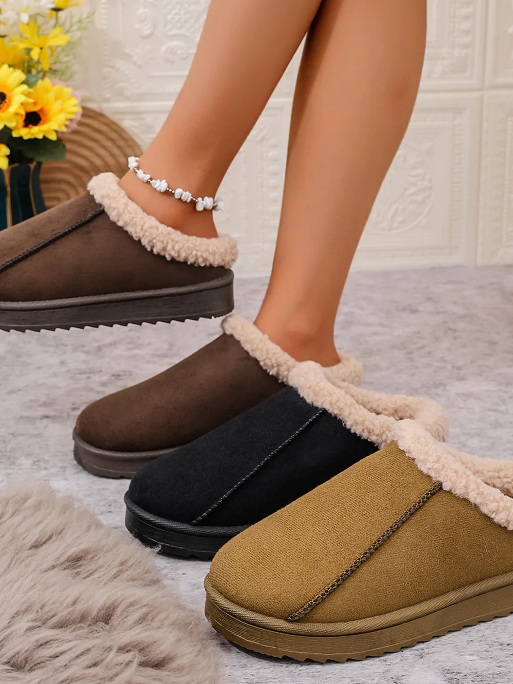 Cozy Faux Fur Lined Slippers, image 2