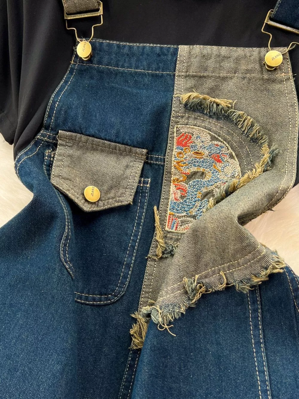 Short Sleeve T-Shirt and Denim Overall Dress Set, image 7