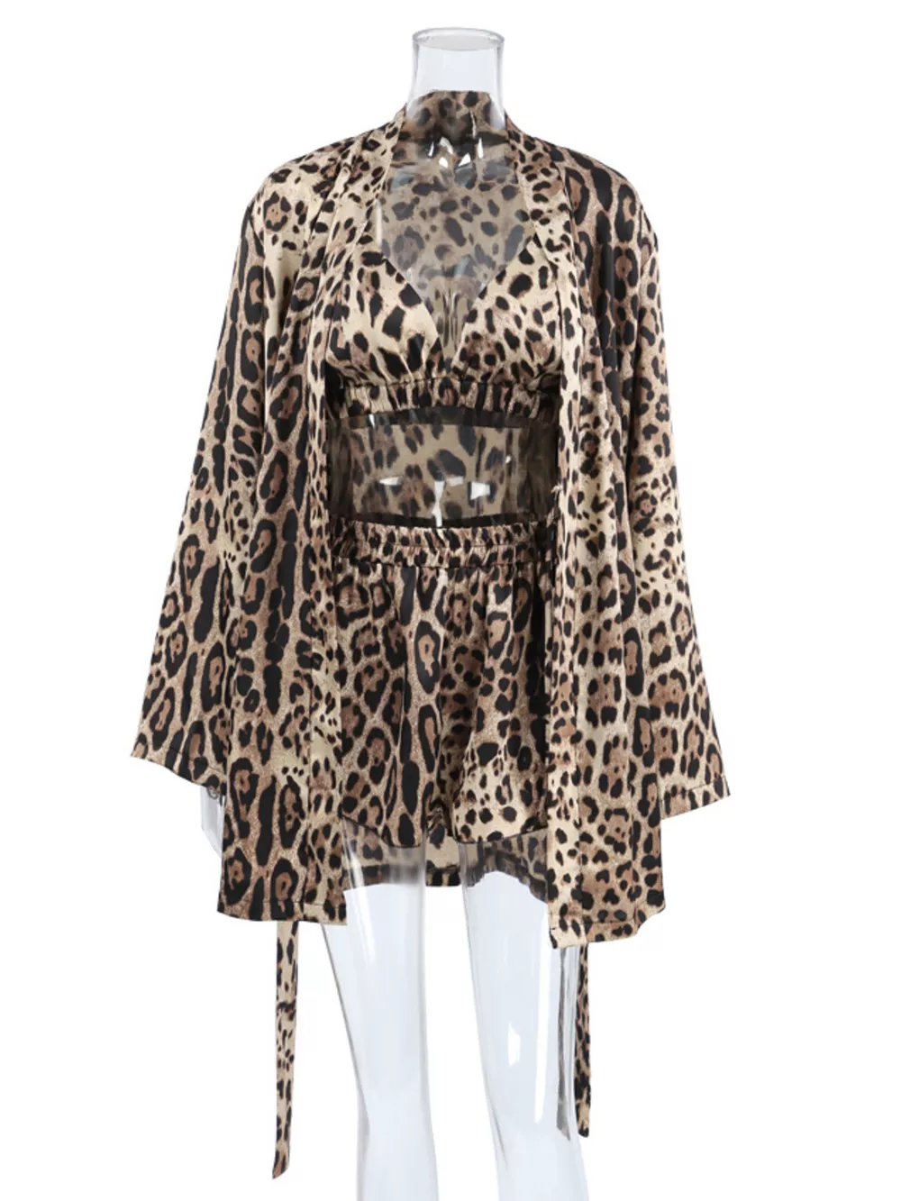 Leopard Bra & Cardigan and Shorts Set, image 6