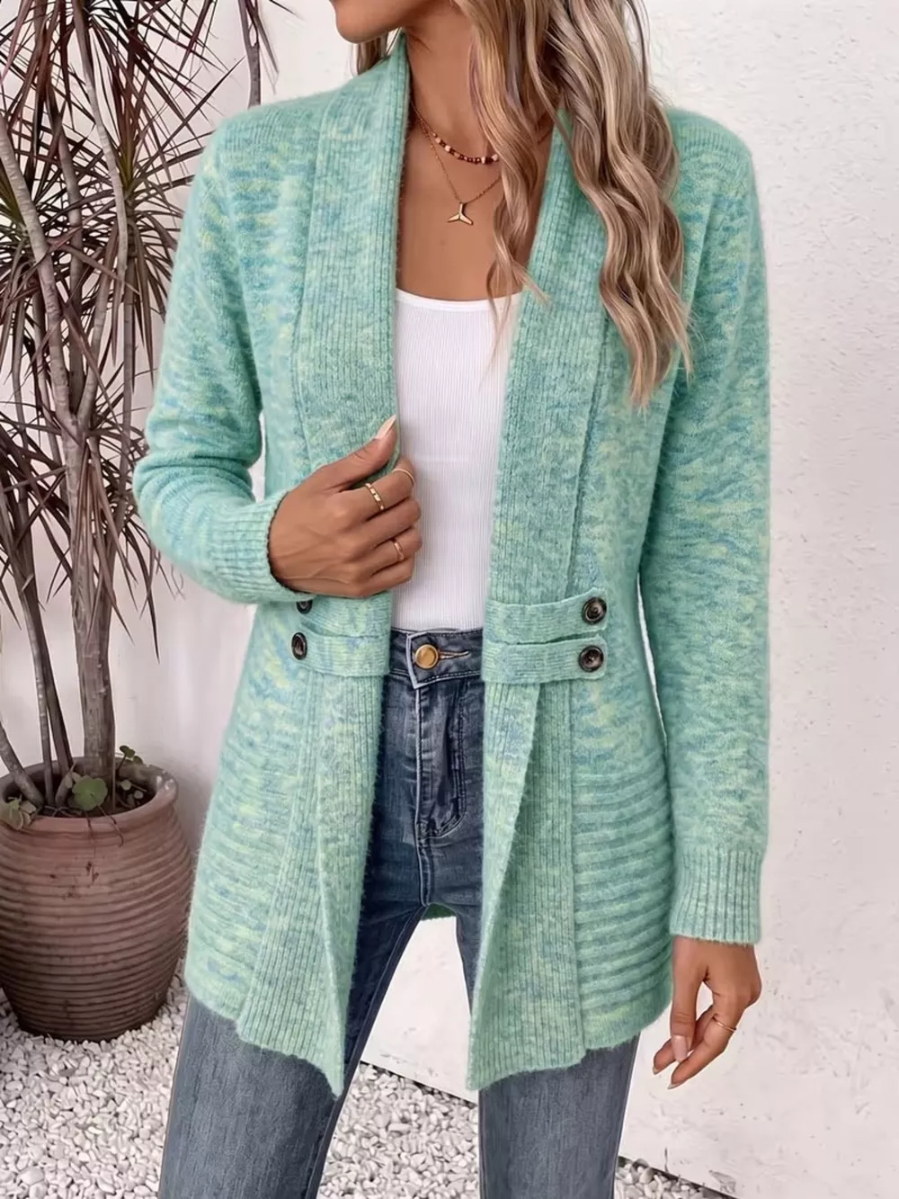 Full Size Open Front Long Sleeve Cardigan Plus Size, image 11