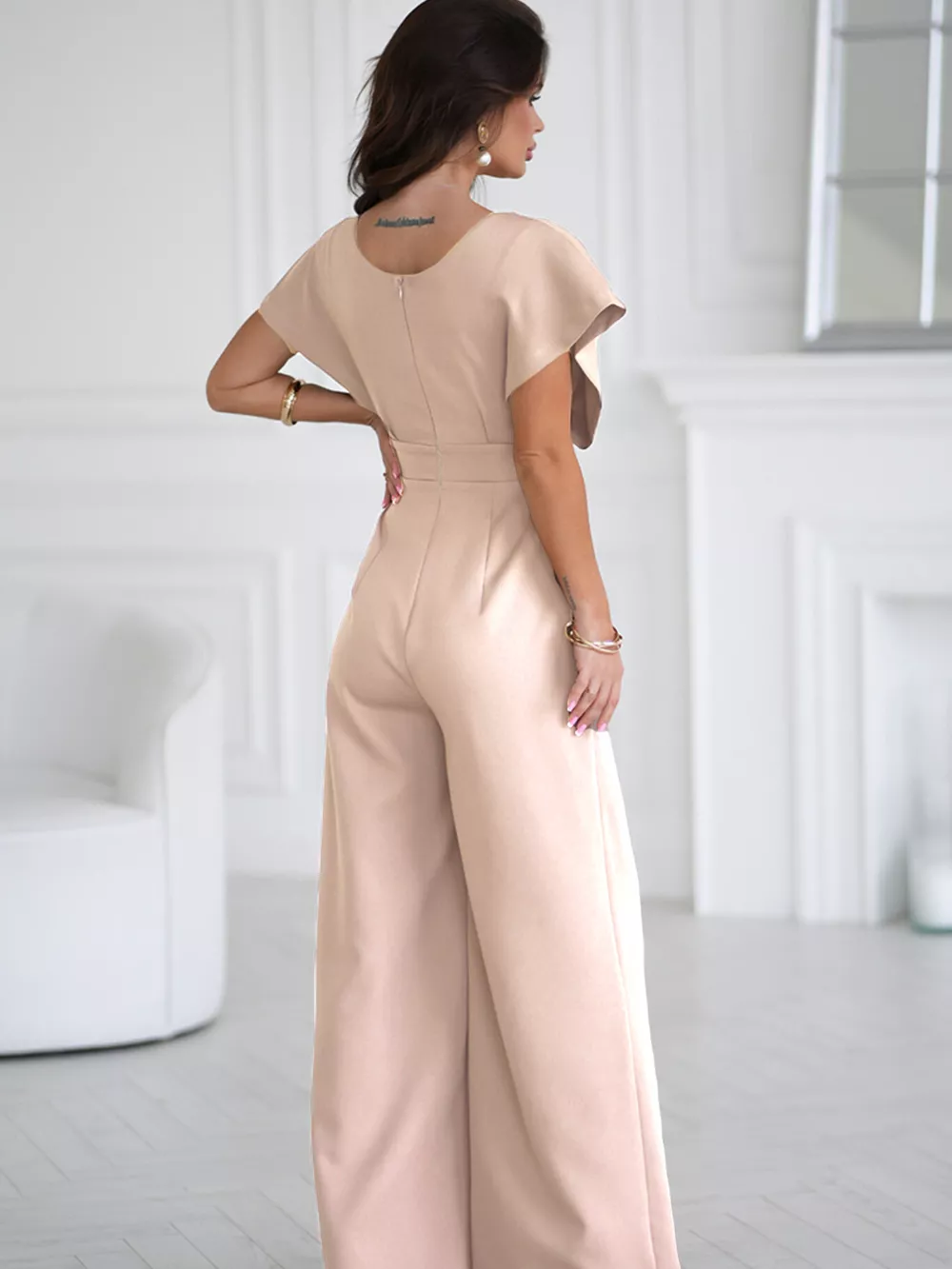 Surplice Wide Leg Jumpsuit, image 7