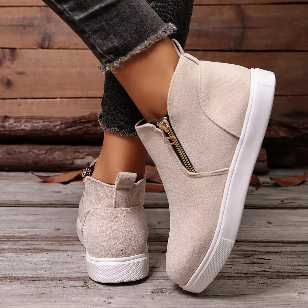 Side Zipper Flat Sneakers, image 15