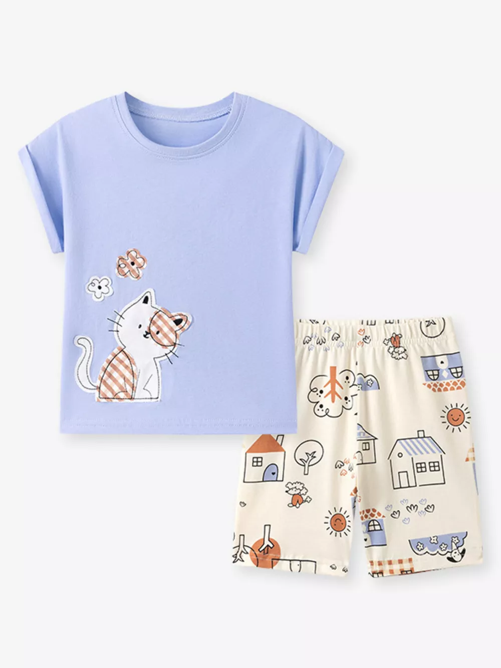 Children's Cat T-shirt and Shorts Set, image 2