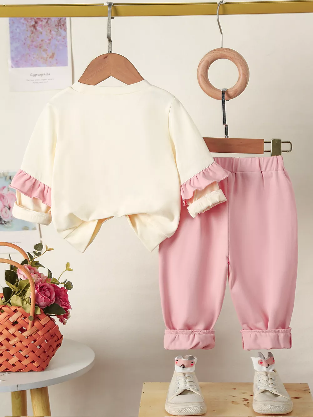 Children's Flower Long Sleeve Top and Pants Set, image 6