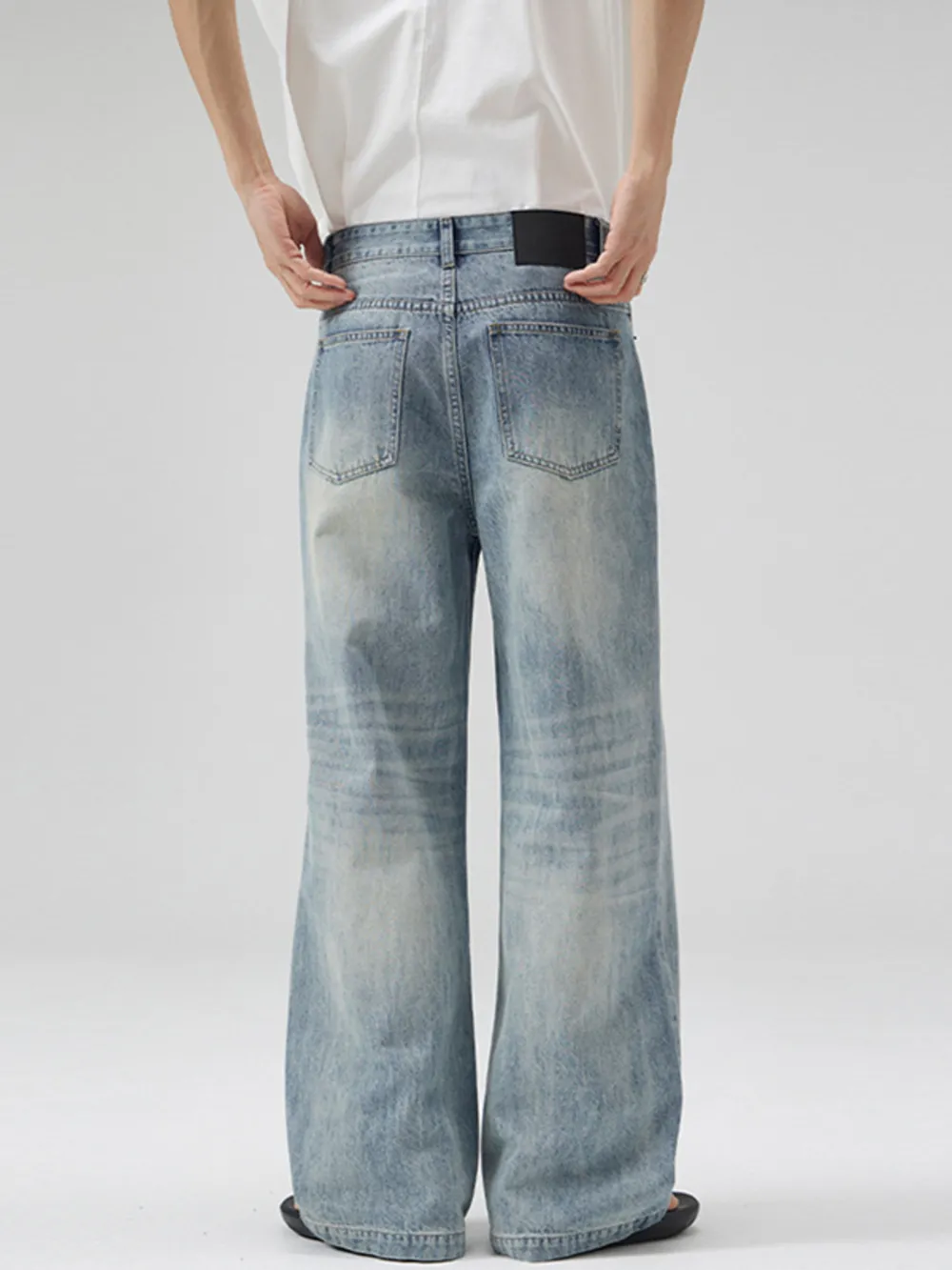 Men's Full Size Washed Wide Leg Jeans Plus Size, image 5