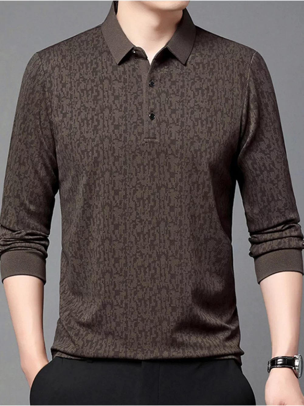 Men's Plus Size Button Detail Short Sleeve Polo, image 4