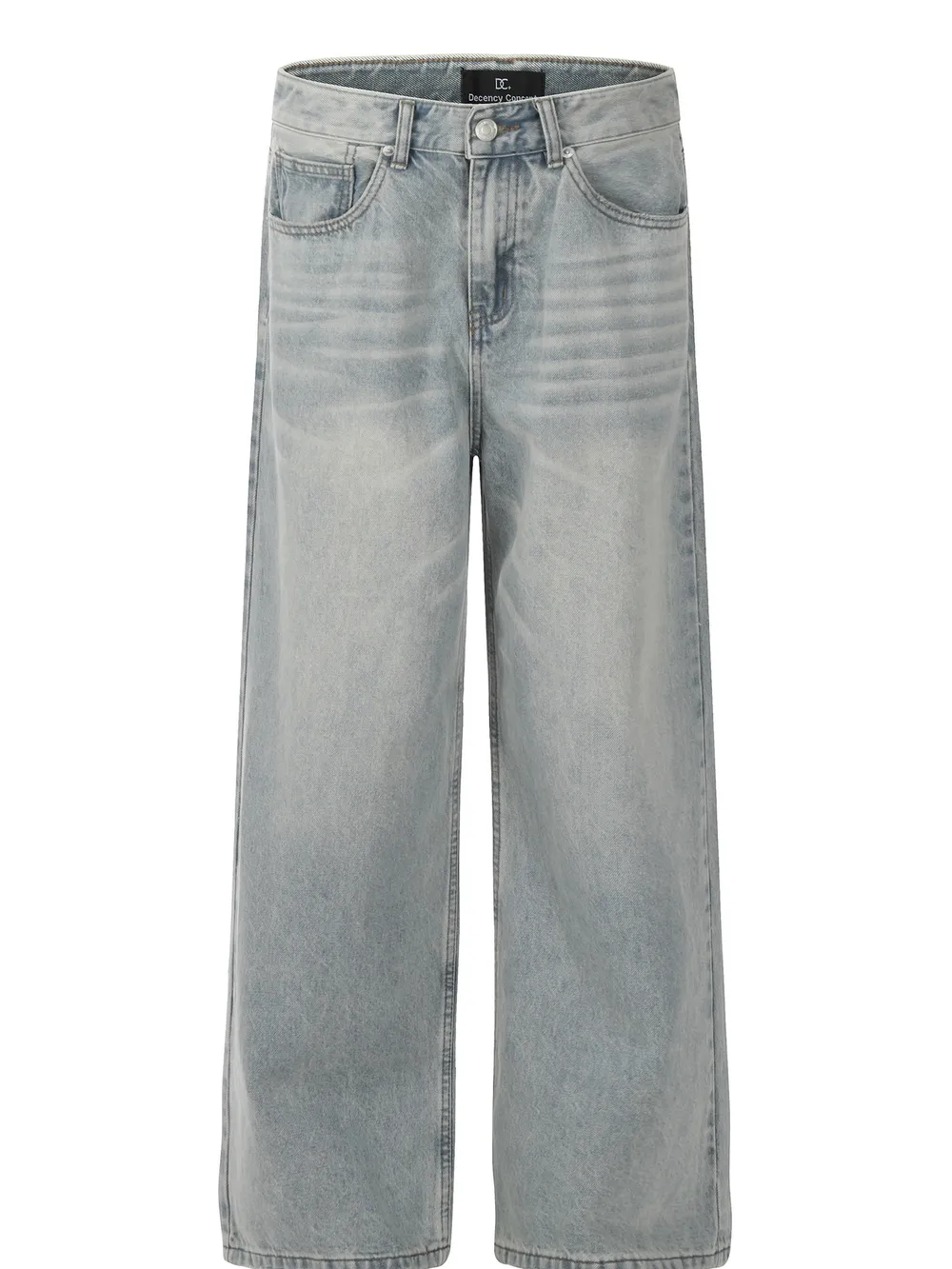 Men's Wash Wide Leg Relaxed Fit Jeans, image 2