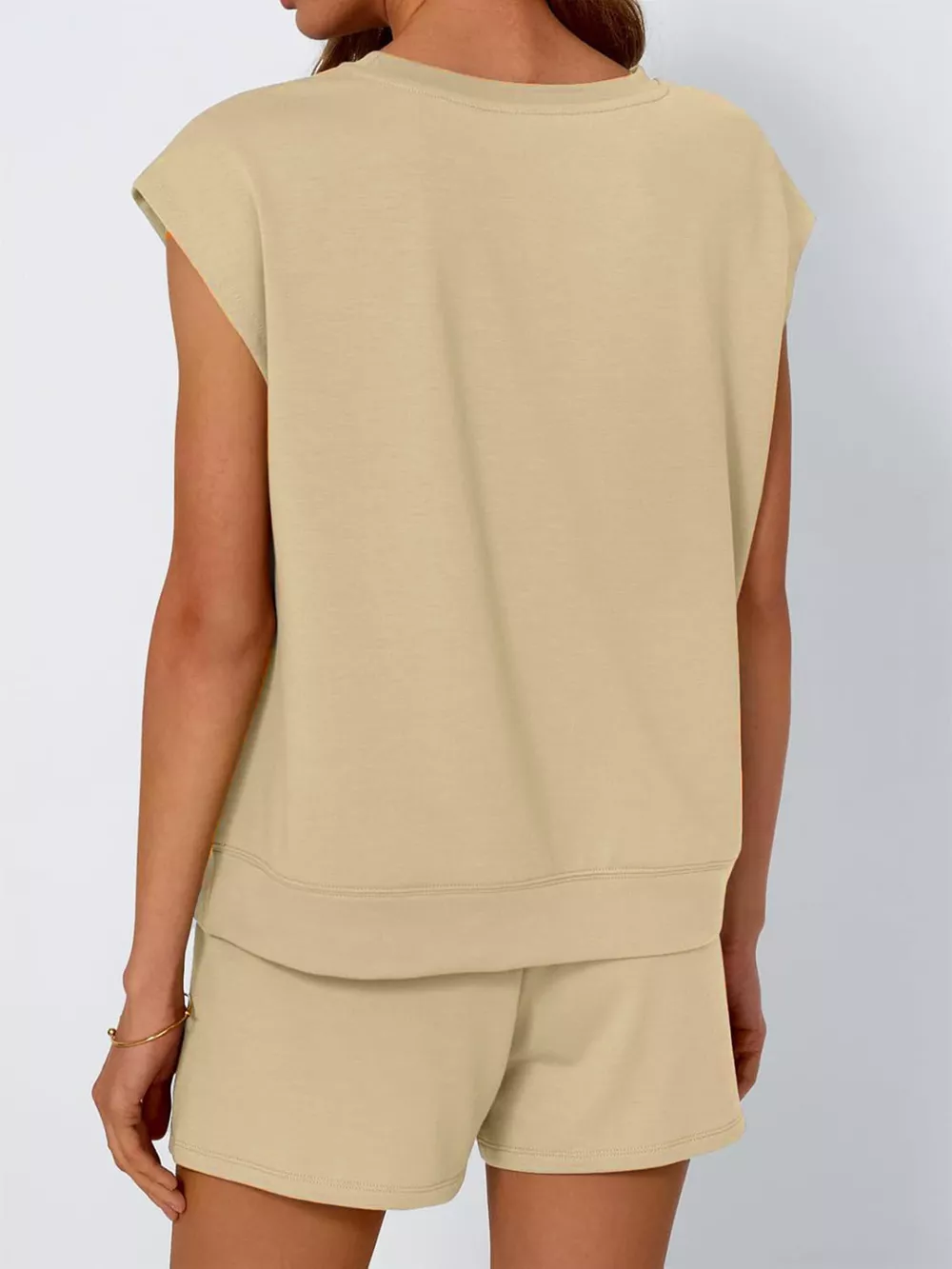 Casual Solid Color T-Shirt and Shorts Set, image 18