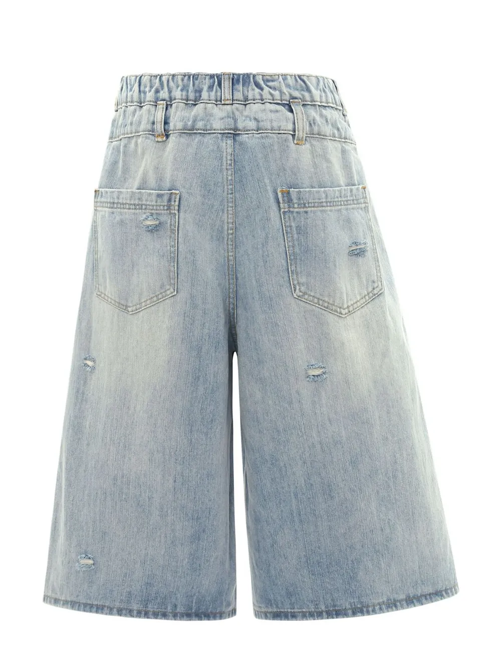 Men's Washed Wide Leg Cropped Jeans, image 3