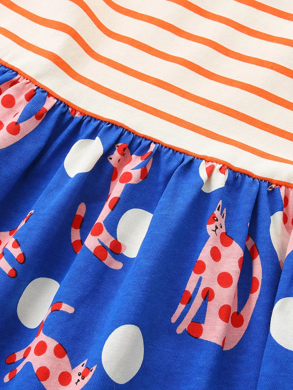Children's Striped Animal Print Ruffled Dress, image 4