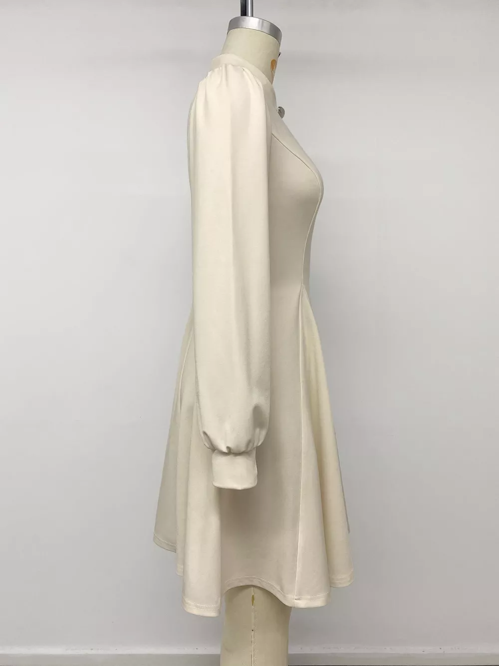 Keyhole Neckline Long Sleeve A-Line Mini Dress, image 8