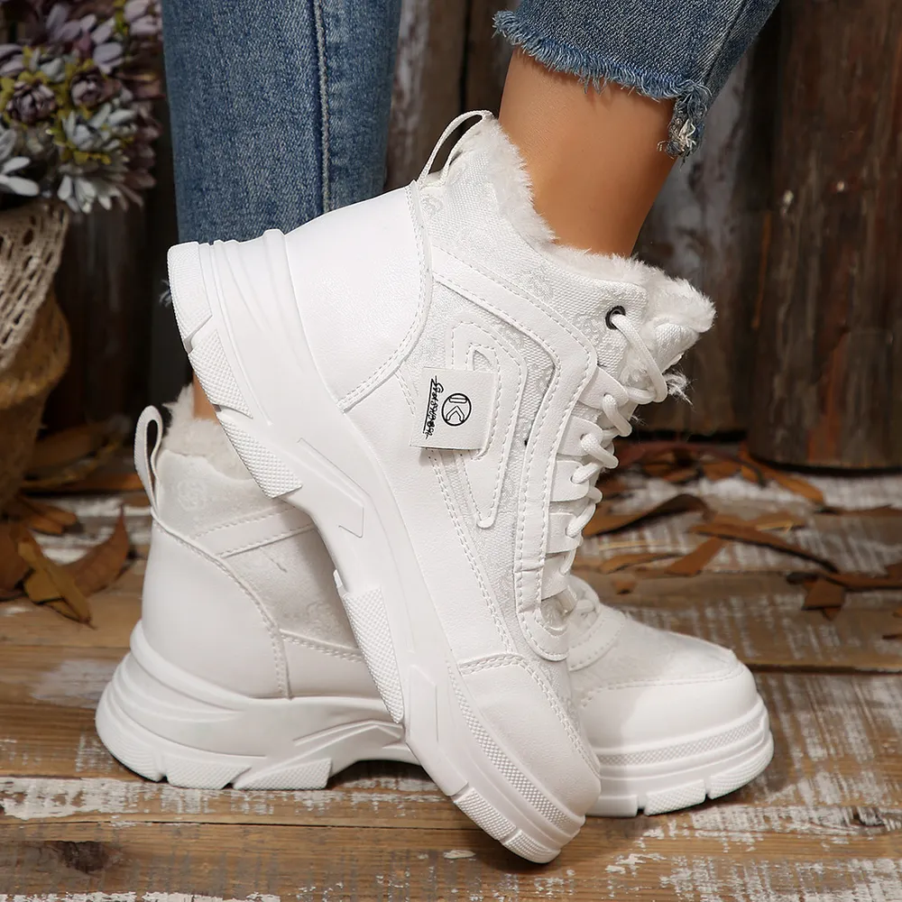 High-Top Platform Chunky Sneaker Boots with Lace-Up, image 12